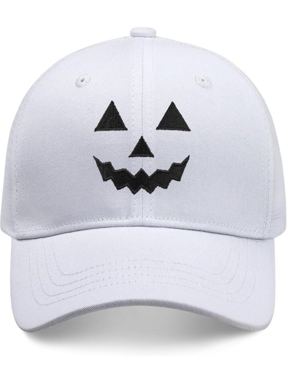 🎃 Unisex Halloween White Trucker Embroidered Adjustable Washable Baseball Caps
